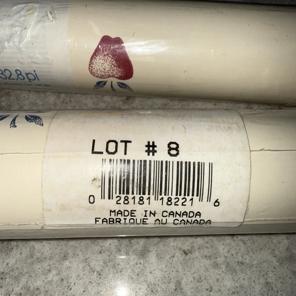 Vintage Sunworthy Wallpaper Cottage Apple 2 Double Rolls 55.4 Sq Ft Each NOS